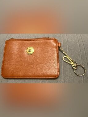 Stone Mountain Leather Rust Brown Leather Zip Wristlet with Key leather Coin